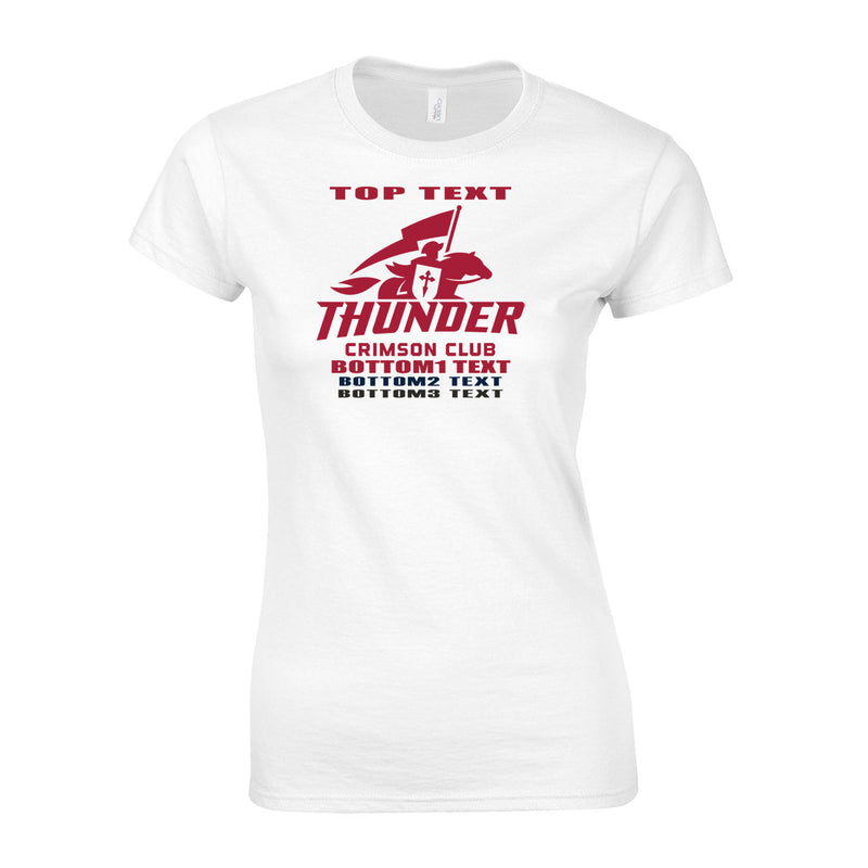 Women's Semi-Fitted Classic T-Shirt  - White - Logo Text Drop