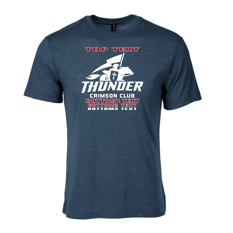 Men's Triblend T-Shirt - Navy Heather - Logo Text Drop