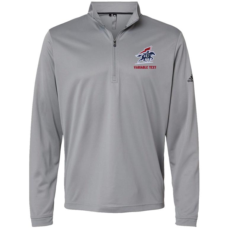 Adidas-Lightweight Quarter-Zip Pullover - Grey Three