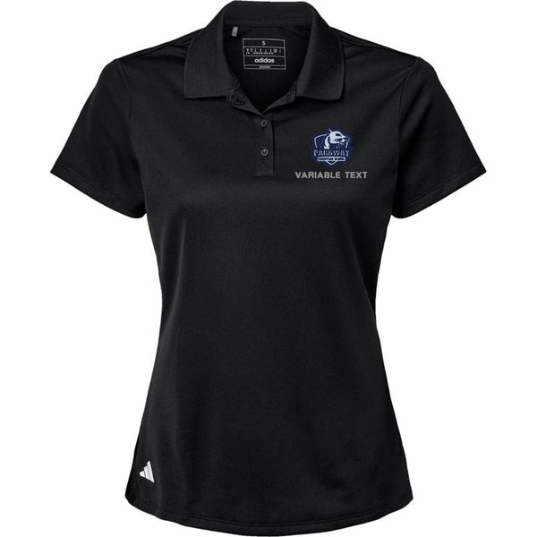 Adidas Sport Polo Women's - Black - Embroidery Text Drop