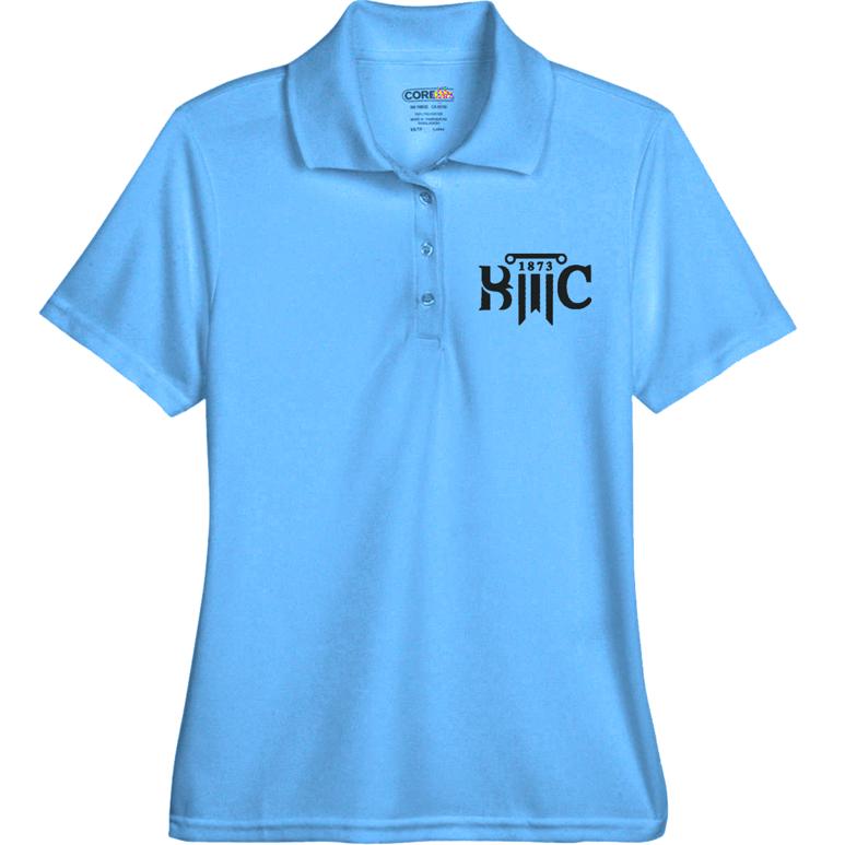 Women's Performance Polo - Electric Blue - Embroidery Text Drop