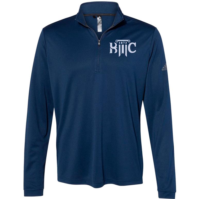 Adidas-Lightweight Quarter-Zip Pullover - Collegiate Navy - Embroidery Text Drop