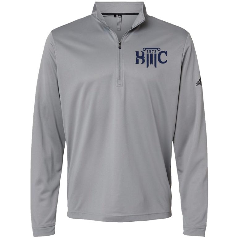 Adidas-Lightweight Quarter-Zip Pullover - Grey Three - Embroidery Text Drop