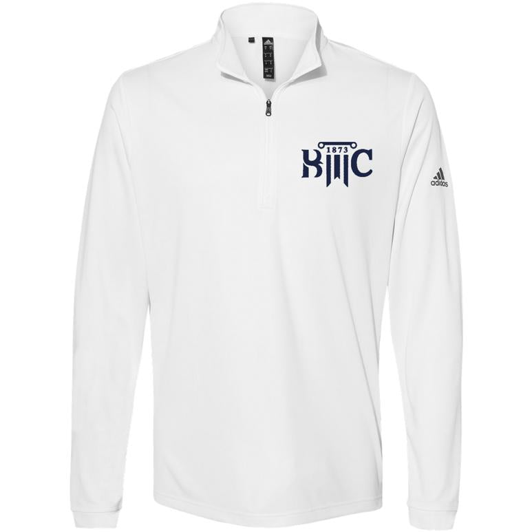 Adidas-Lightweight Quarter-Zip Pullover - White - Embroidery Text Drop
