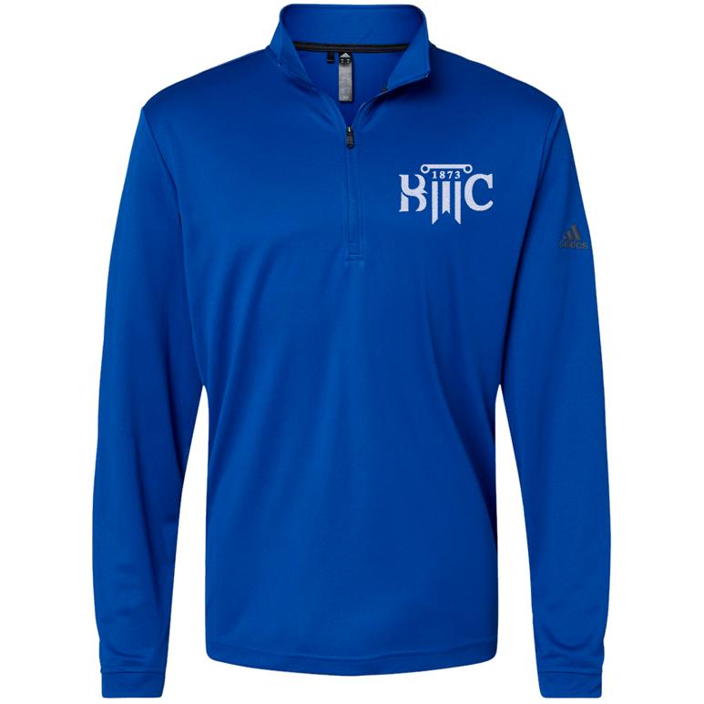 Adidas-Lightweight Quarter-Zip Pullover - Collegiate Royal - Embroidery Text Drop