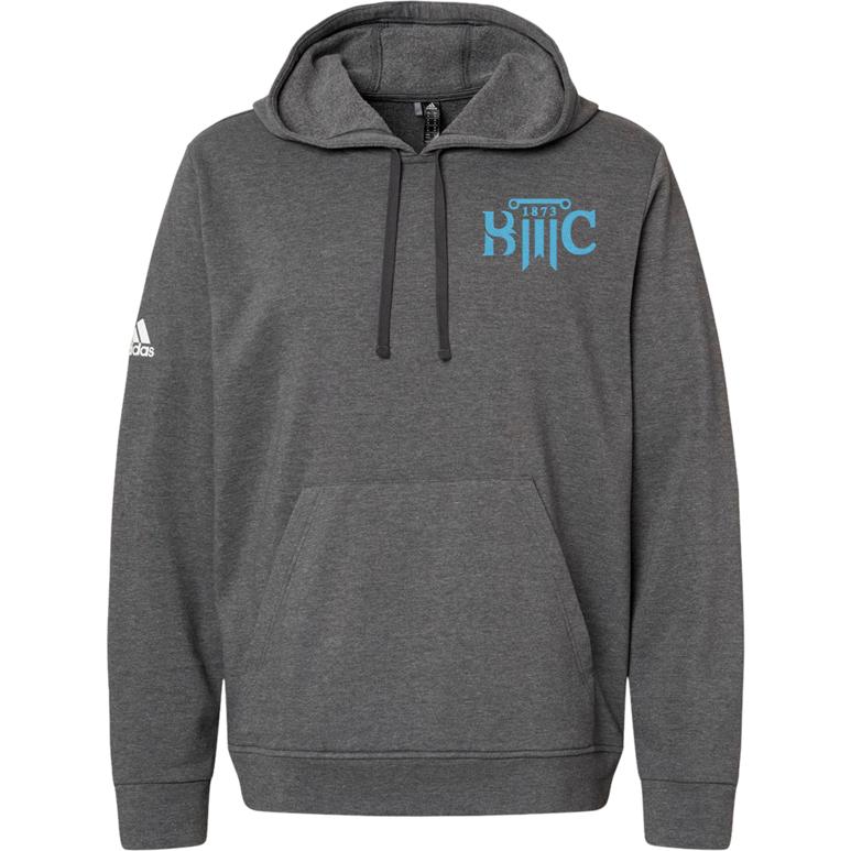 Adidas Hooded Sweatshirt - Dark Grey Heather - Embroidery Text Drop
