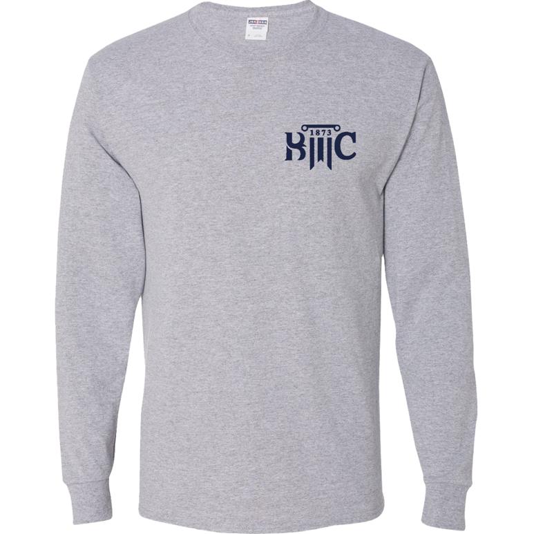 Dri-Power Long Sleeve T-Shirt - Athletic Heather - Embroidery Text Drop