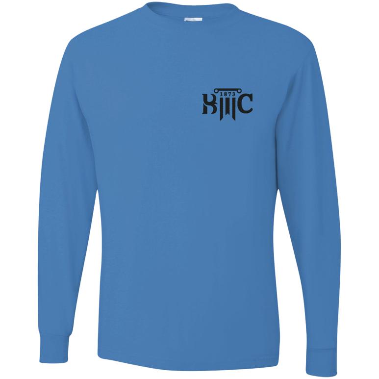 Dri-Power Long Sleeve T-Shirt - Columbia Blue - Embroidery Text Drop