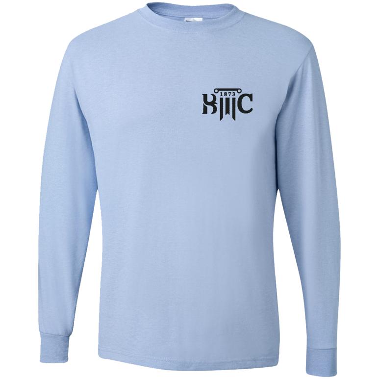 Dri-Power Long Sleeve T-Shirt - Light Blue - Embroidery Text Drop