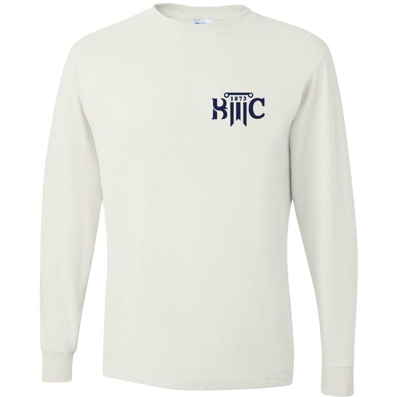 Dri-Power Long Sleeve T-Shirt - White - Embroidery Text Drop