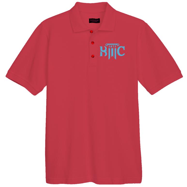 Men's Cotton Pique Polo - Cardinal - Embroidery Text Drop