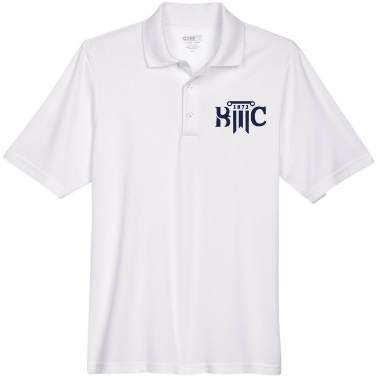 Men's Performance Polo - White - Embroidery Text Drop