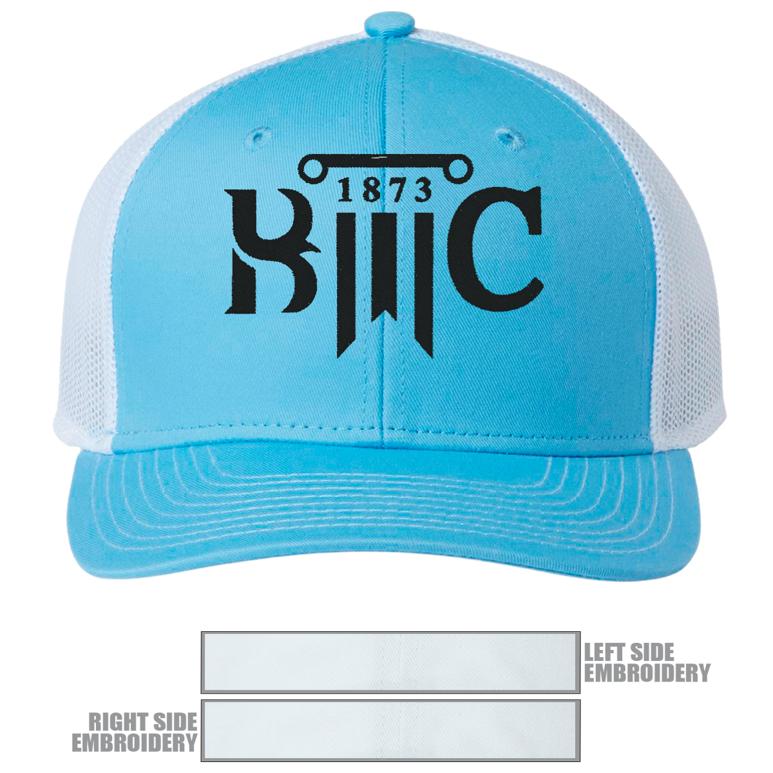The Game Everyday Trucker Cap - Columbia Blue/ White - Hat Embroidery