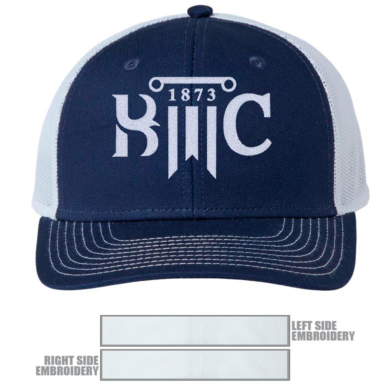 The Game Everyday Trucker Cap - Navy/ White - Hat Embroidery