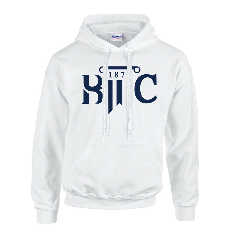 Fleece Hoodie - White - Logo Text Drop