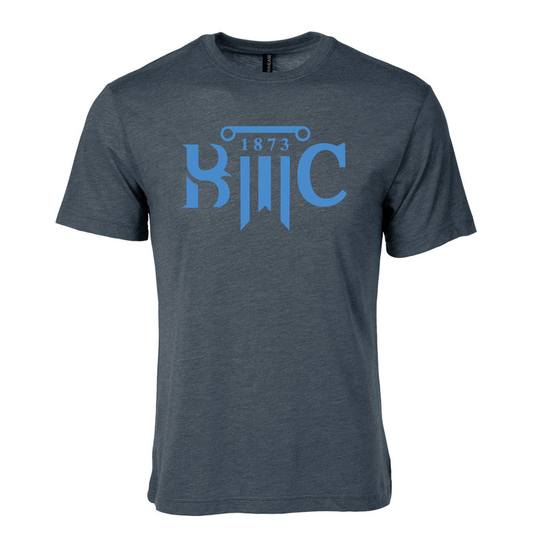 Men's Triblend T-Shirt - Charcoal Heather - Logo Text Drop
