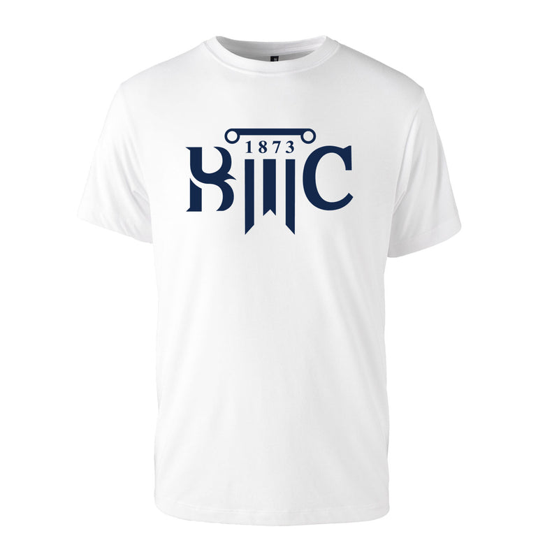 Men's Triblend T-Shirt - White - Logo Text Drop