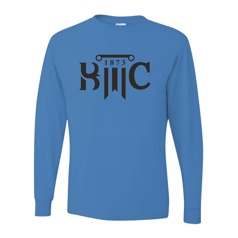 Dri-Power Long Sleeve T-Shirt - Columbia Blue - Logo Text Drop