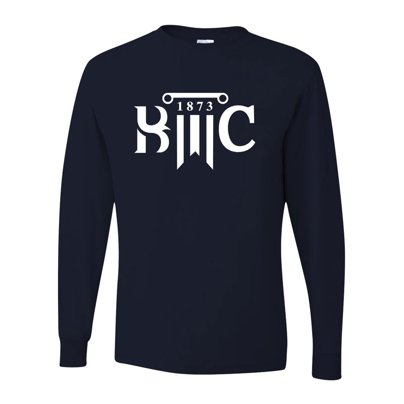 Dri-Power Long Sleeve T-Shirt - Navy - Logo Text Drop