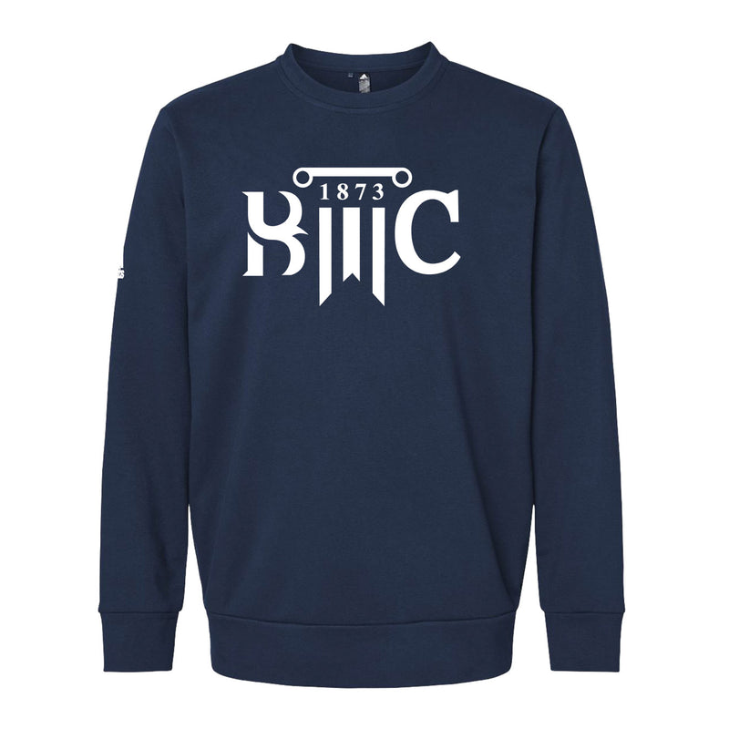 Adidas Fleece Crewneck Sweatshirt - Collegiate Navy - Logo Text Drop