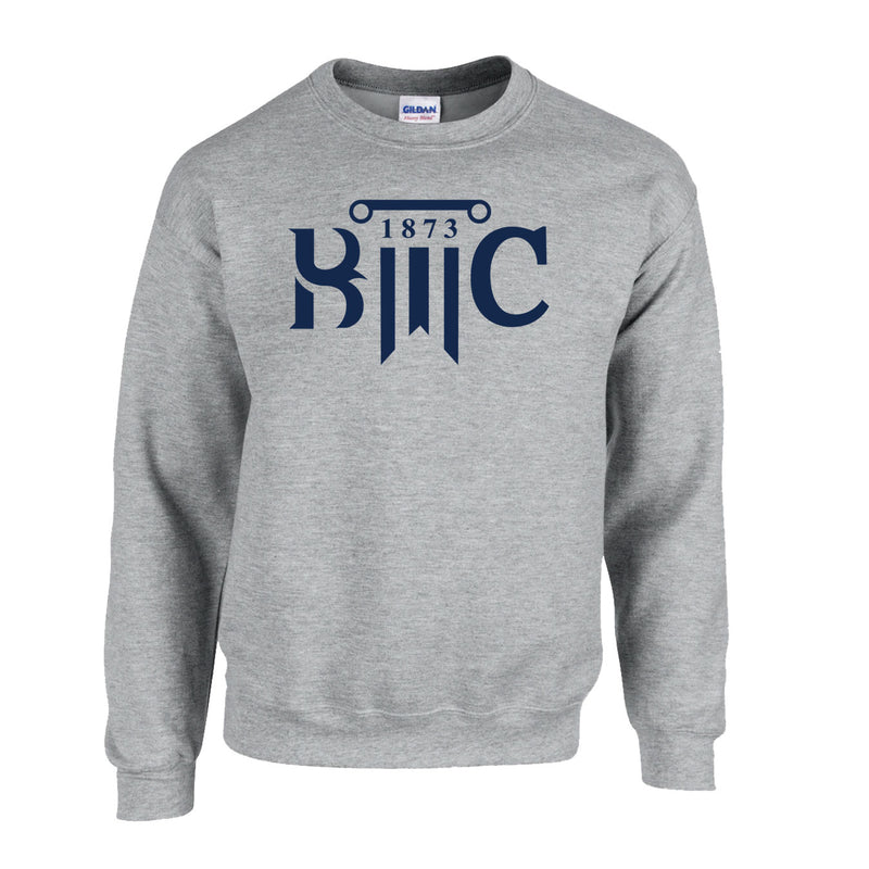 Fleece Crewneck - Sport Grey - Logo Text Drop