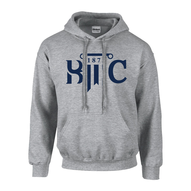Fleece Hoodie - Sport Grey - Logo Text Drop
