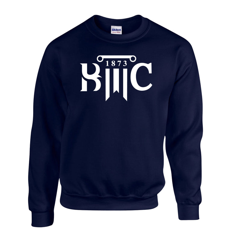 Fleece Crewneck - Navy - Logo Text Drop