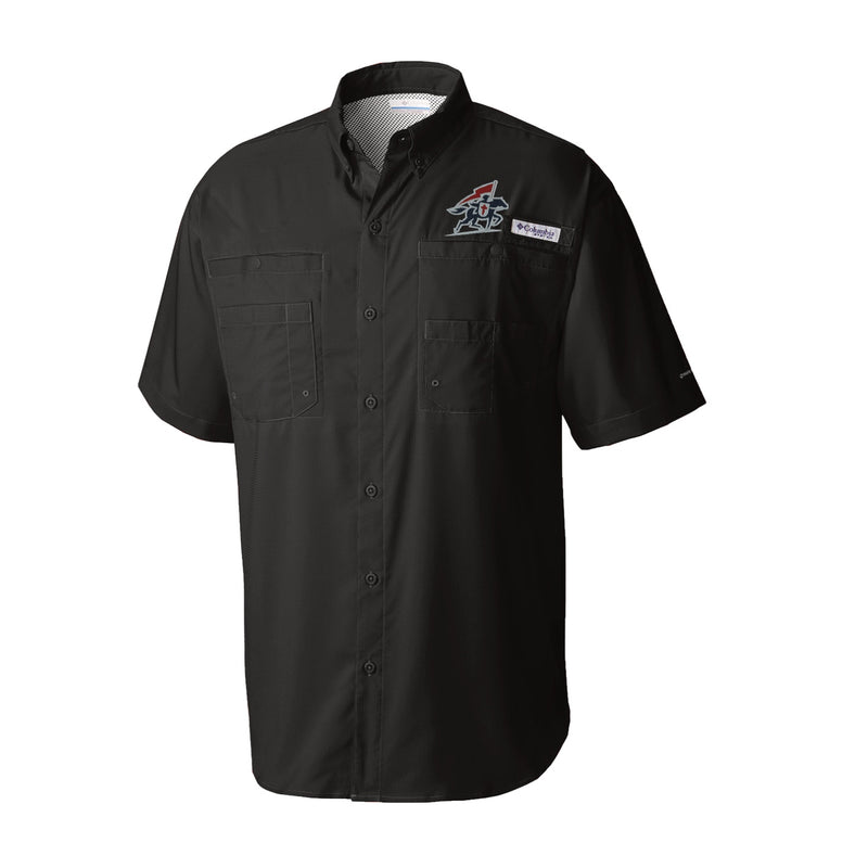 Men's Tamiami Short Sleeve Shirt - Black - Embroidery Text Drop