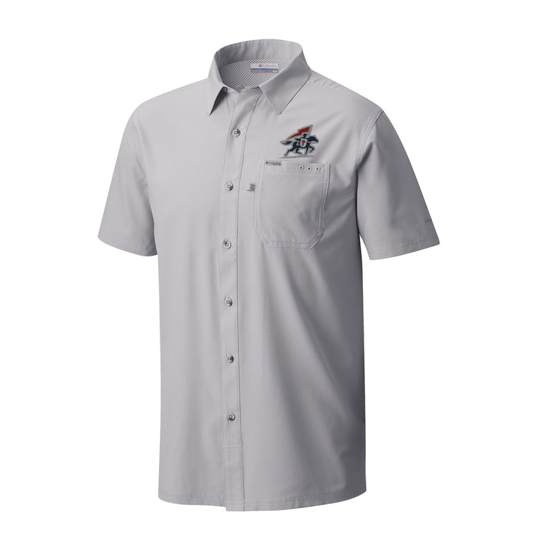 Men's Slack Tide Camp Shirt - Cool Grey - Embroidery Text Drop