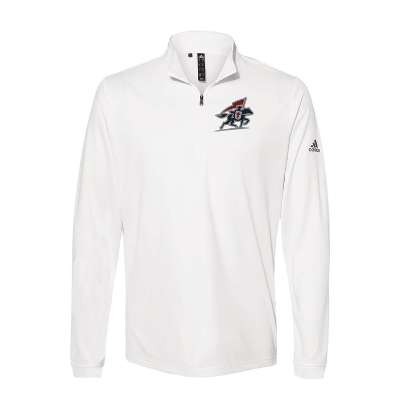 Adidas-Lightweight Quarter-Zip Pullover - White - Embroidery Text Drop