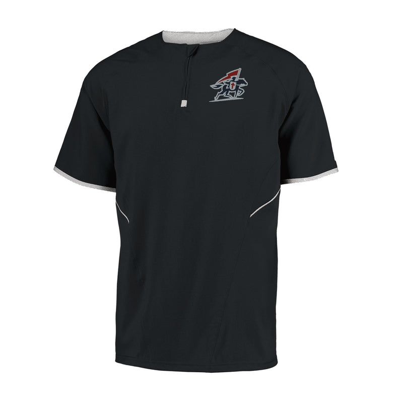 Russell Short Sleeve Pullover - Black - Embroidery Text Drop