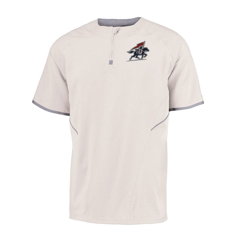 Russell Short Sleeve Pullover - White - Embroidery Text Drop