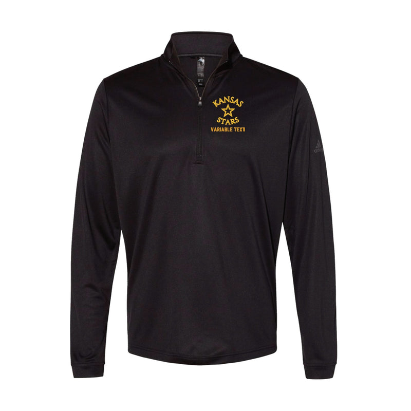 Adidas-Lightweight Quarter-Zip Pullover - Black - Embroidery Text Drop