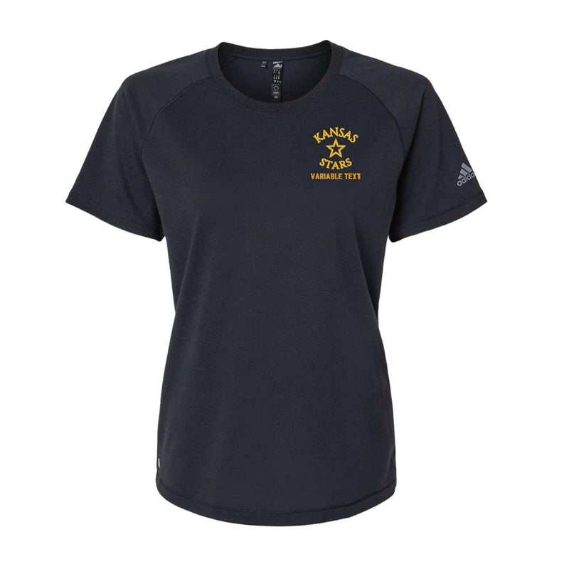 Adidas Women's Blended T-Shirt - Black - Embroidery Text Drop
