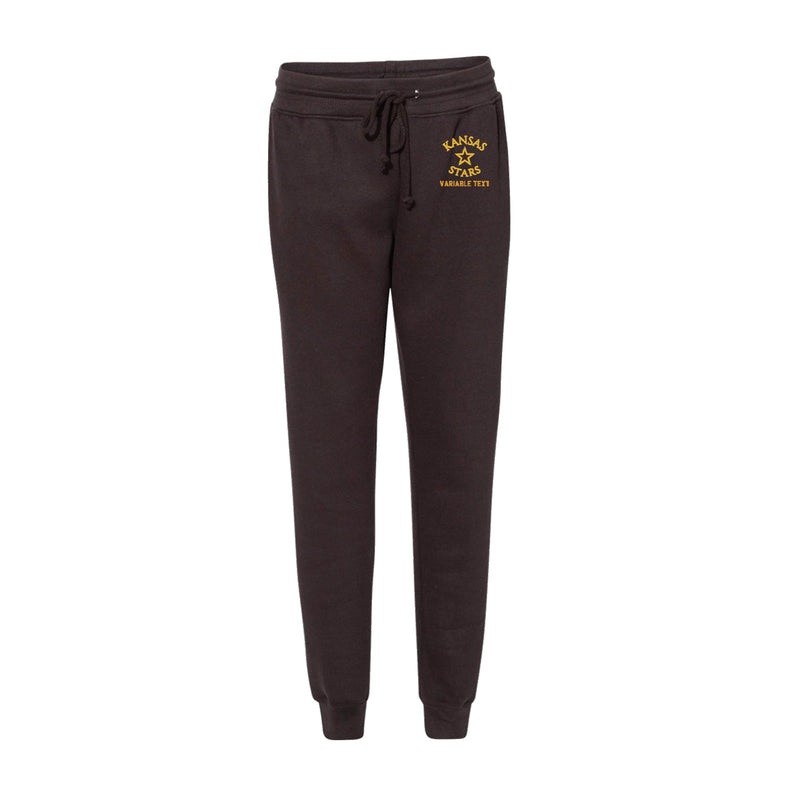 Fleece Joggers Women's - Black - Embroidery Text Drop