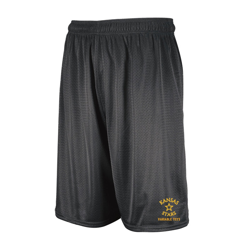 Russell DRI-POWER 9 inch Mesh Shorts - Black - Embroidery Text Drop