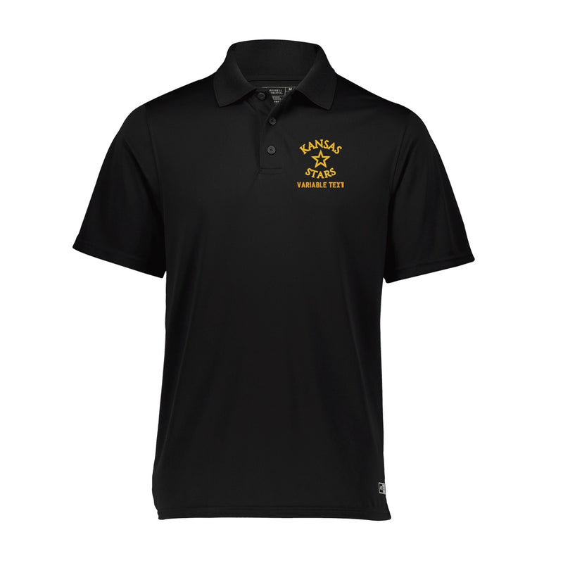 Russell Essential Polo - Black - Embroidery Text Drop