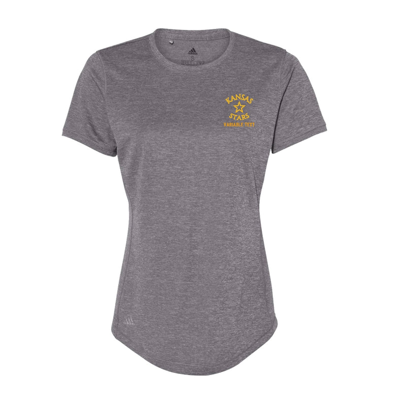 Adidas Women's Sport T-Shirt - Black Heather - Embroidery Text Drop