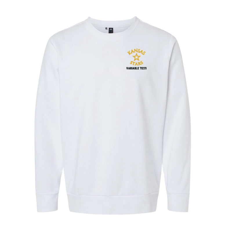 Adidas Fleece Crewneck Sweatshirt - White - Embroidery Text Drop