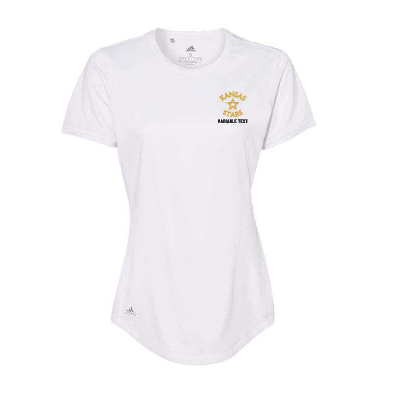 Adidas Women's Sport T-Shirt - White - Embroidery Text Drop