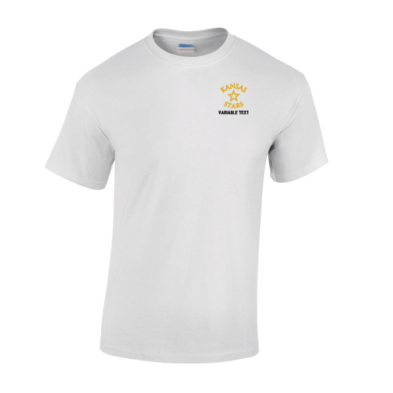 Russell DRI-POWER Tee - White - Embroidery Text Drop