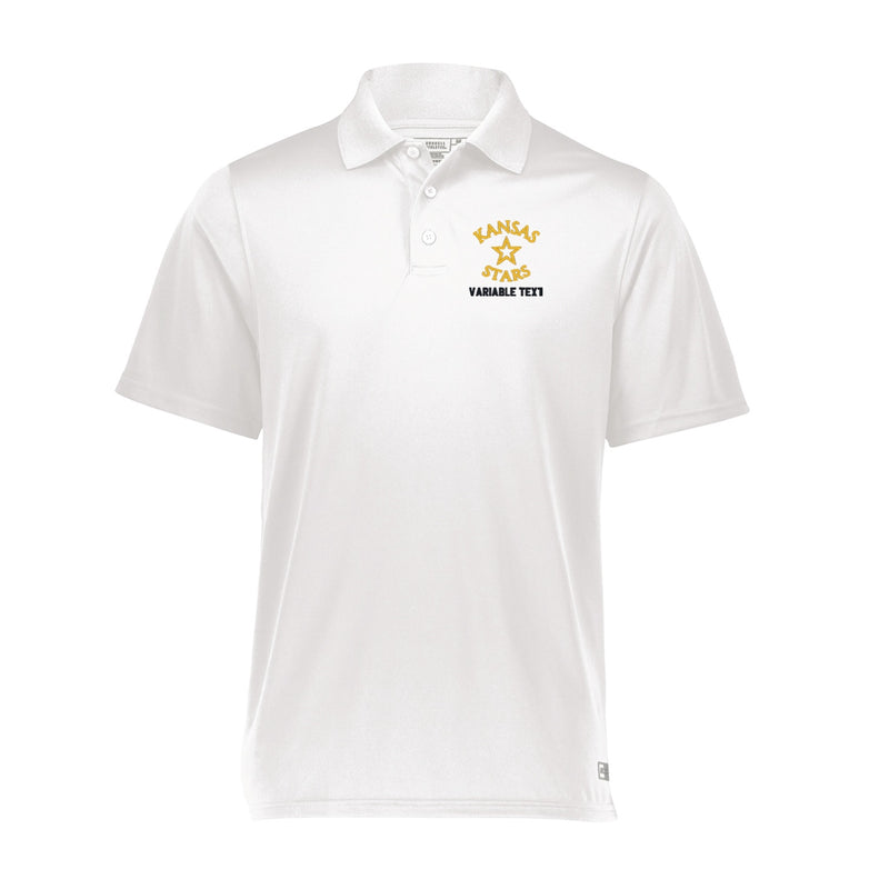 Russell Essential Polo - White - Embroidery Text Drop