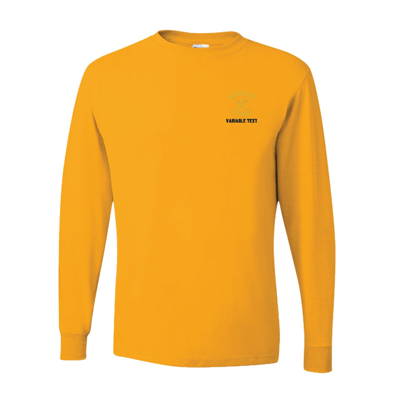 Dri-Power Long Sleeve T-Shirt - Gold - Embroidery Text Drop