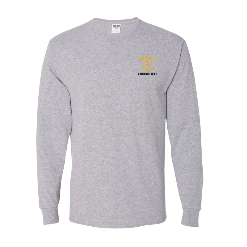 Youth Dri-Power Long Sleeve T-Shirt - Athletic Heather - Embroidery Text Drop