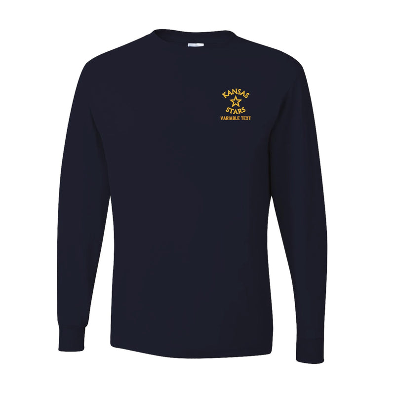 Youth Dri-Power Long Sleeve T-Shirt - Black - Embroidery Text Drop