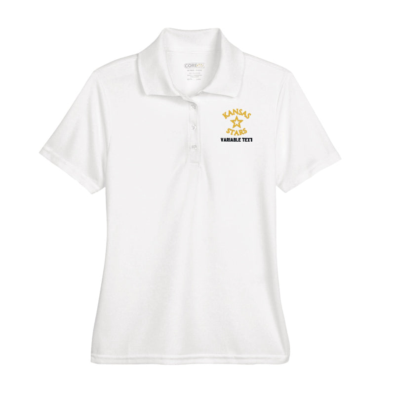 Women's Performance Polo - White - Embroidery Text Drop