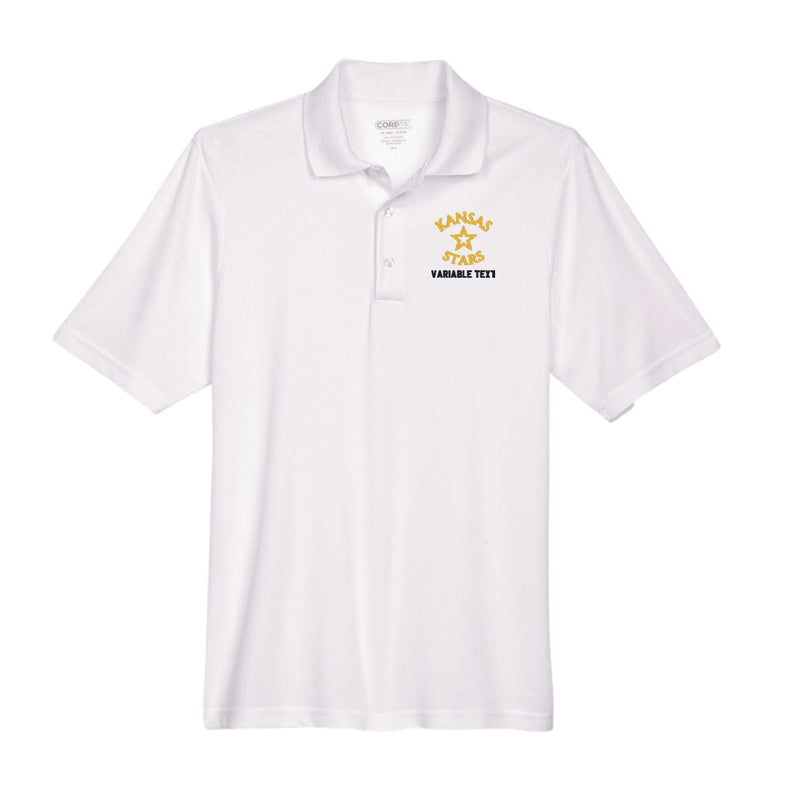 Men's Performance Polo - White - Embroidery Text Drop