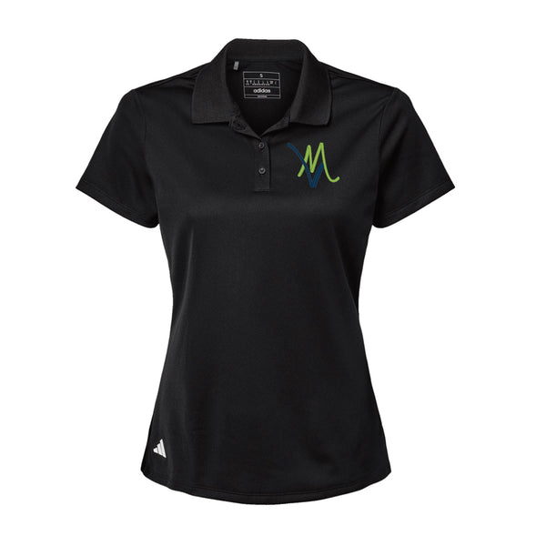 Adidas Sport Polo Women's - Black - Embroidery Text Drop