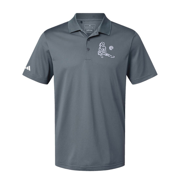 Adidas Sport Polo Men's - Onix - Embroidery Text Drop