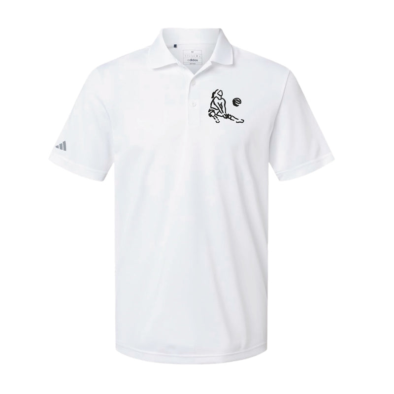 Adidas Sport Polo Men's - White - Embroidery Text Drop